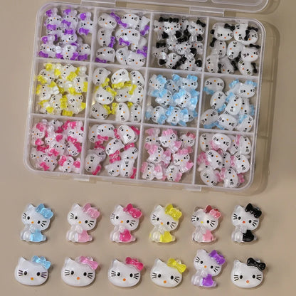 120PCS Sanrio Nail Charms Set - Kuromi, Cinnamoroll, and My Melody Resin Decorations for DIY Manicure Nail Art