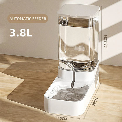 HOOPET Automatic Dog & Cat Feeder — Transparent Water Bowl & Food Storage Dispenser for Puppies and Kittens