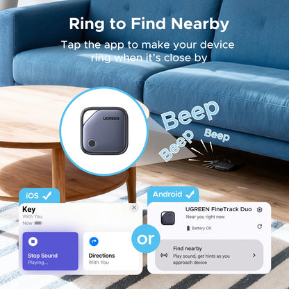 UGREEN Smart Bluetooth Tracker Card - Apple Find My & Android Find Hub Compatible