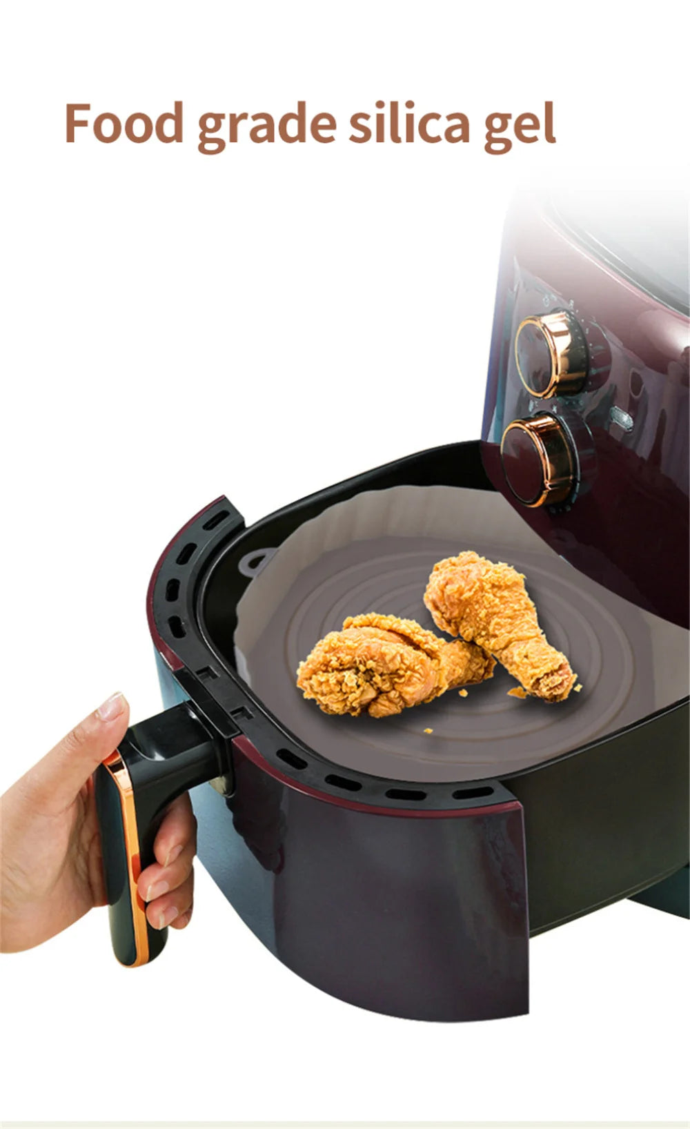 Reusable Air Fryer Silicone Pot & Baking Tray – 1/2/3PCS Basket for Pizza, Fried Chicken, Grill & Kitchen Use