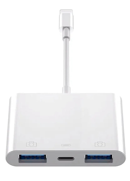 Lightning to USB OTG Converter Adapter – For iPhone, Supports Mouse, Keyboard, U Disk, Camera & Card Reader Data Transfer