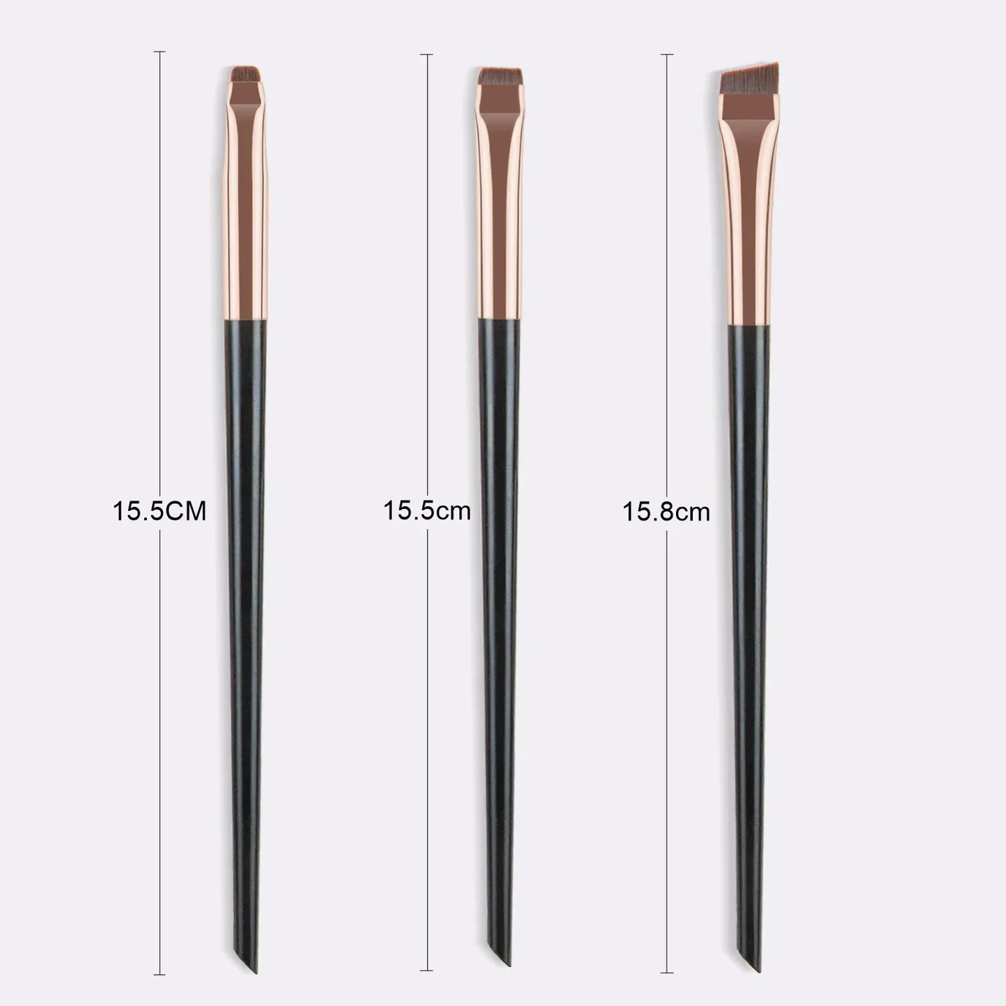 3 Pcs Eyeliner Brush Set – Oblique Head, Ultra-Thin Eyebrow & Eyeshadow Brushes for Precise Makeup Application