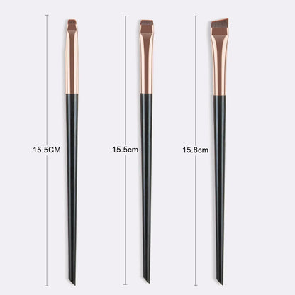 3 Pcs Eyeliner Brush Set – Oblique Head, Ultra-Thin Eyebrow & Eyeshadow Brushes for Precise Makeup Application