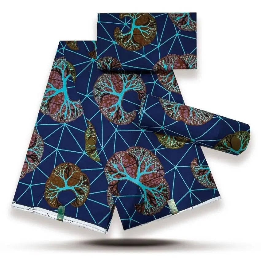 African Wax Print Fabric - 100% Cotton Nigerian Ankara Batik Material for Women’s Dresses