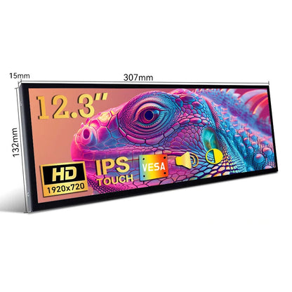 12.3-Inch Touchscreen Monitor - 1920x720 IPS LCD Display with HDMI & USB Type-C