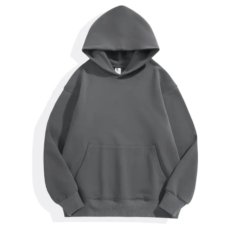 480gsm Heavyweight Cotton Fleece Hoodie – Unisex Plus Velvet Thick Pullover Sweatshirt with Hood