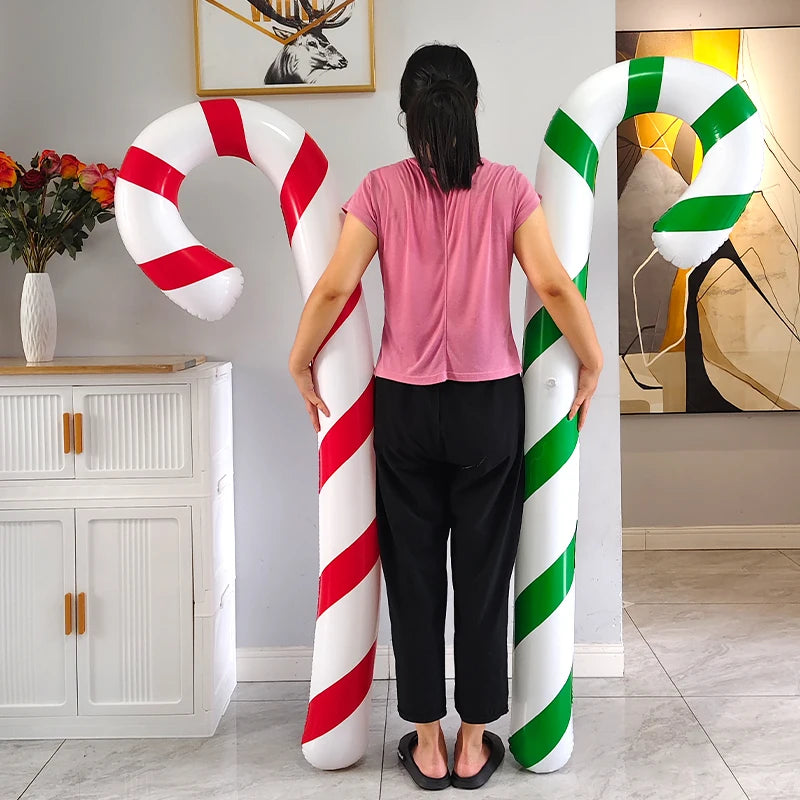 Giant Banana Inflatable Christmas Decoration 2025 – Candy Cane Lollipop Balloon Party Props for Home, Bar & Holiday Atmosphere Decor