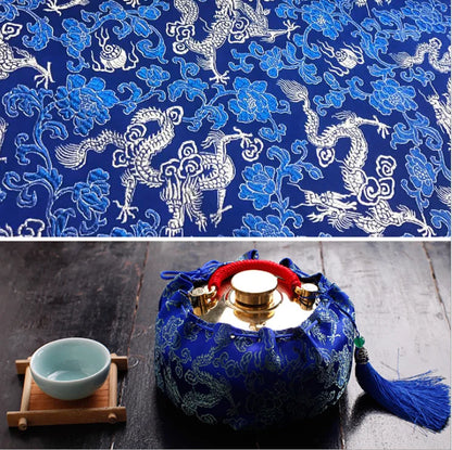 0.5/1/2m Brocade Satin Fabric — Dragon Pattern Material for Sewing, DIY Crafts, Gift Boxes & Patchwork
