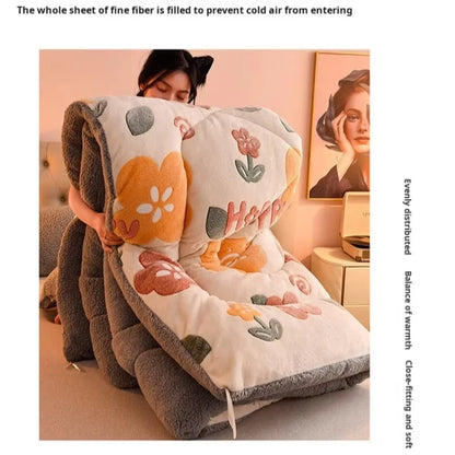 Lamb Fleece Blanket – Thick Double-Sided Velvet Warm Quilt for Winter, Single & Double Bed, Cozy Dormitory Comforter