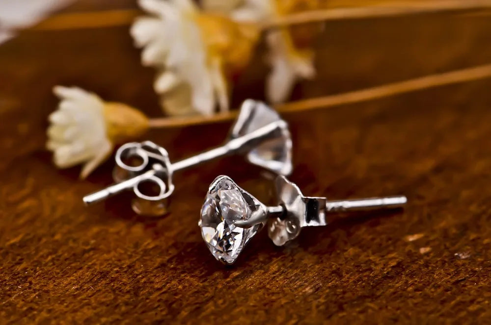925 Sterling Silver Zircon Stud Earrings – Crystal Cubic Zirconia Channel Set Earrings for Women | Elegant Fine Jewelry Gift