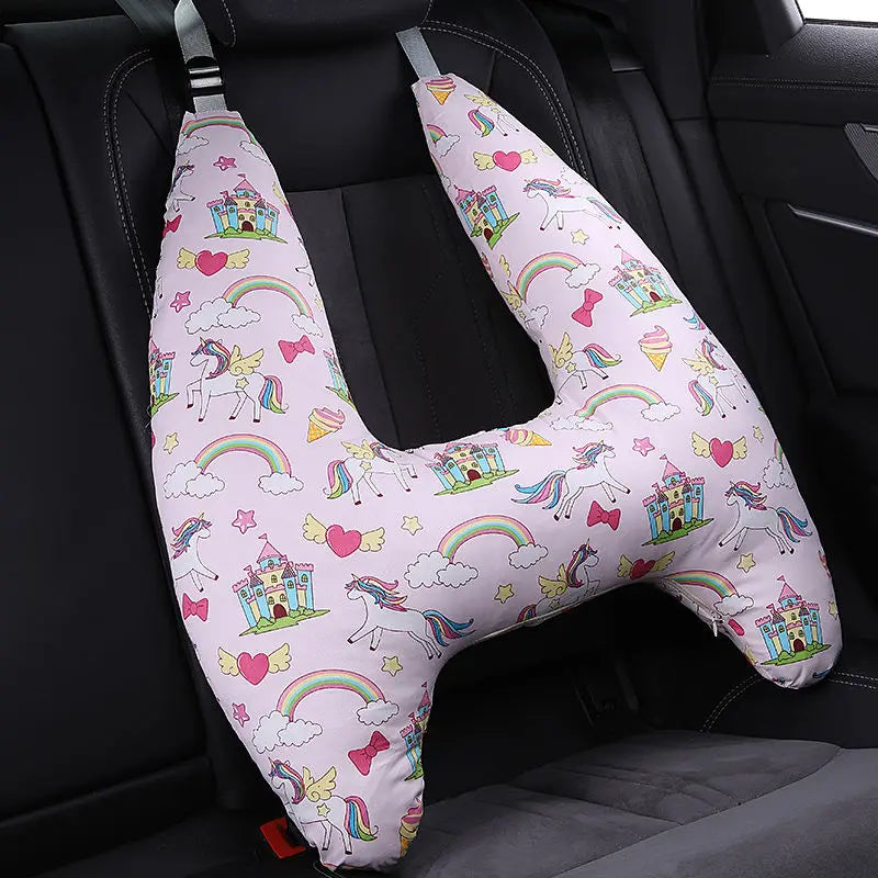 Cute Animal Pattern Kid Neck Head Support - U-Shape Children's Travel Pillow Cushion for Car Seat, Safety Neck Pillow for Kids