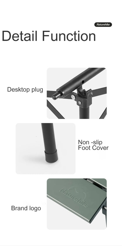 Naturehike Aluminum Folding Camping Table – Portable Outdoor Picnic & BBQ Table