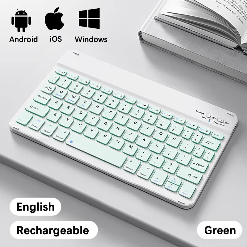 Wireless Bluetooth Keyboard - Ultra-Thin 78-Key Rechargeable Portable Keyboard for iPad, Android & iOS Tablets