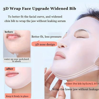 Silicone Mask Cover — Ear-Mounted Reusable Facial Care Tool for Moisturizing & Essence Absorption