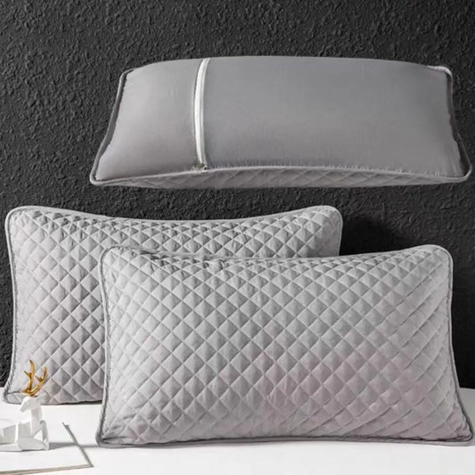 Cotton Pillow Protector Case - Waterproof Anti-Mite Cover with Protective Isolation Layer for Pillow Inserts