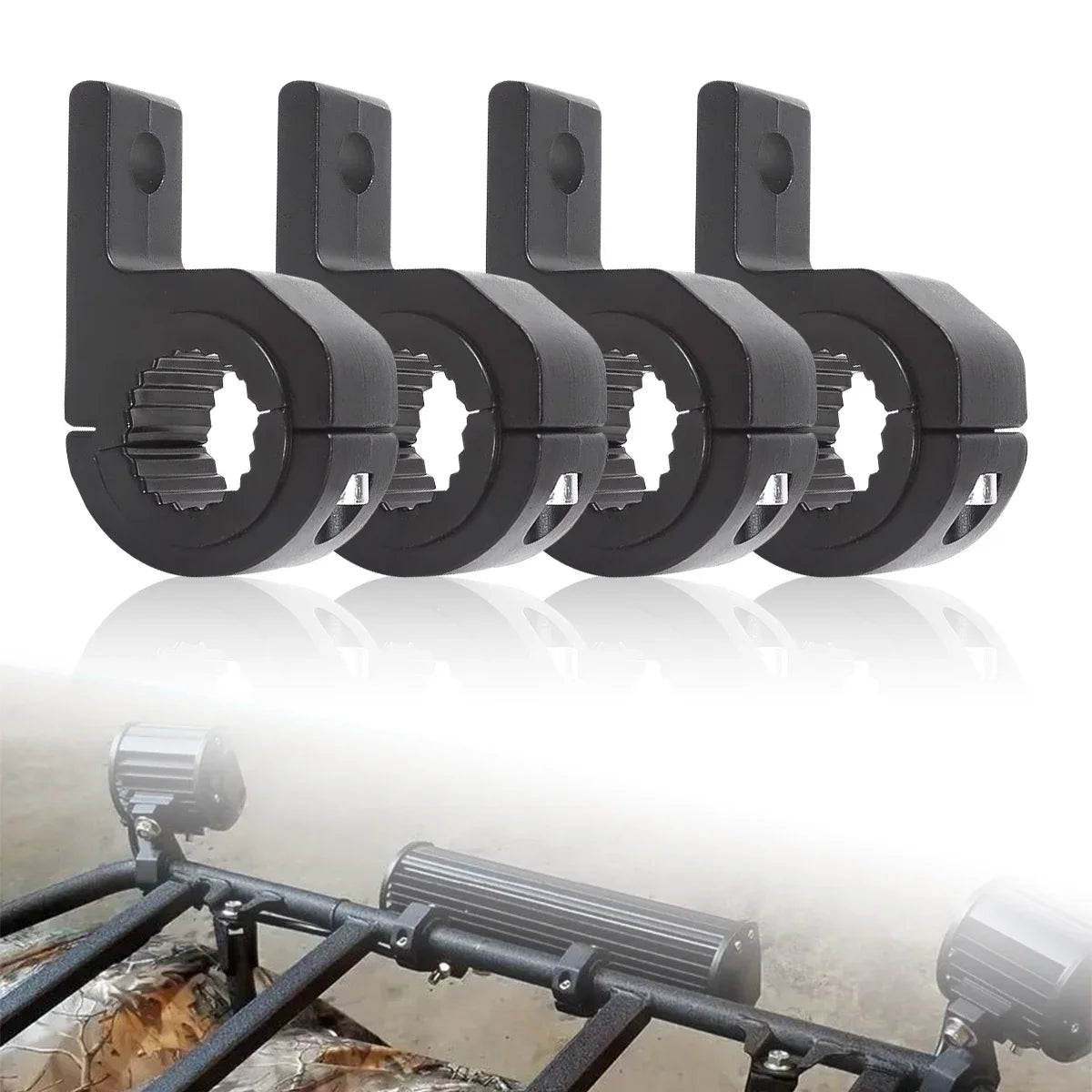 Universal Headlight Clamp Brackets Kit – 1/2pcs Tube Mount for Car, Truck, ATV & Motorcycle LED Work Lights