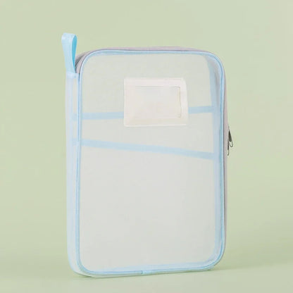 A4 Double Layer Mesh Zipper Storage Bag – Large Capacity Stationery Organizer Folder for School and Office Supplies