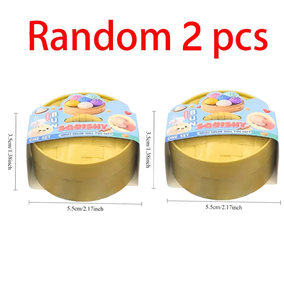Colorful Dumpling Squishy Toy - Blind Box Stress Relief Squeeze Toy for Anxiety Relaxation and Fun
