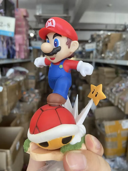 BANDAI 12CM Super Mario GK Figure – Mario Run PVC Action Toy for Mario Bros Scene Collectible