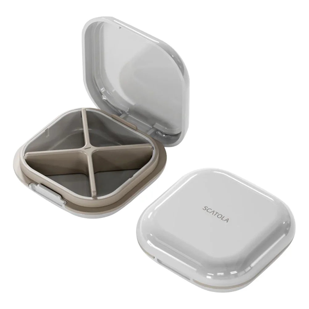 4-Grid Portable Pill Case – Moisture-Proof Medicine Organizer Box, Compact Travel Pill Storage Container for Outdoor & Daily Use