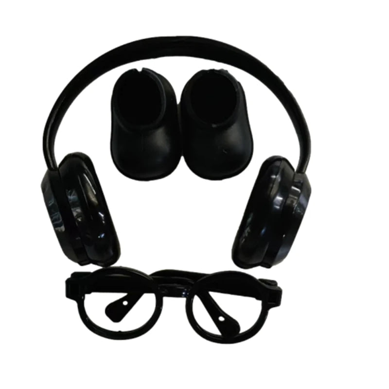 DIY Accessories for Labubu V1 V2 Shoes — Stylish Plastic Headphone Set & Plush Doll Decoration Gift (No Lenses)
