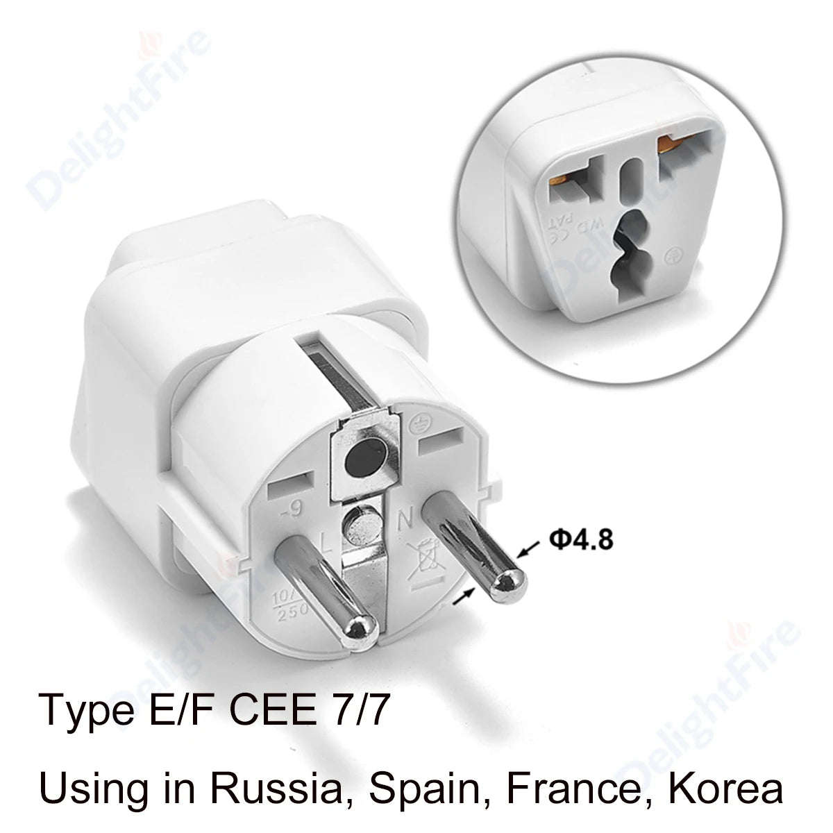 KR Plug Adapter – Multifunction Universal AU, UK, US to EU Type E/F Electrical Socket for France & Spain Travel
