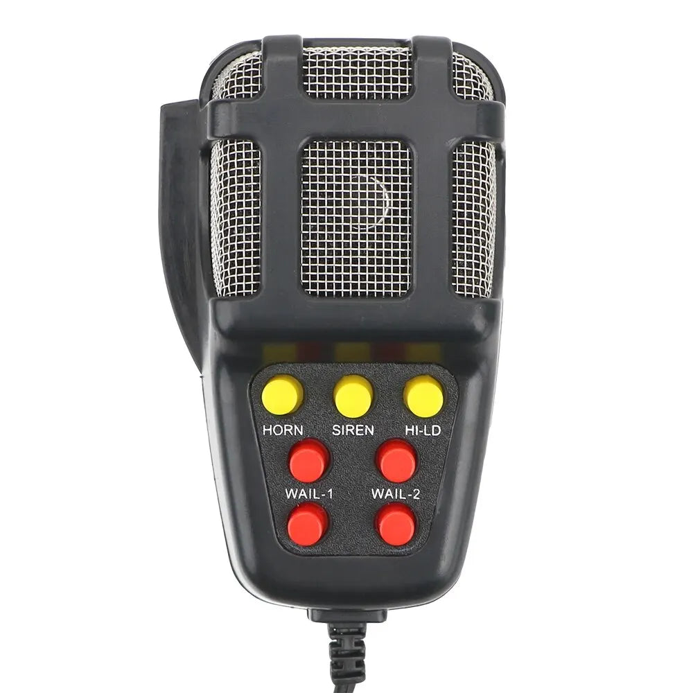 100W Car Warning Alarm System - 12V Emergency Amplifier with Police Siren, Air Horn, Megaphone, and Loud Car Horn for PA System