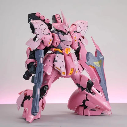 1/144 RG Sazabi Sakura Pink Mecha Action Figure – High-Mobility Assembly Model Kit with Water Slide Decals, Desktop Collectible Gift