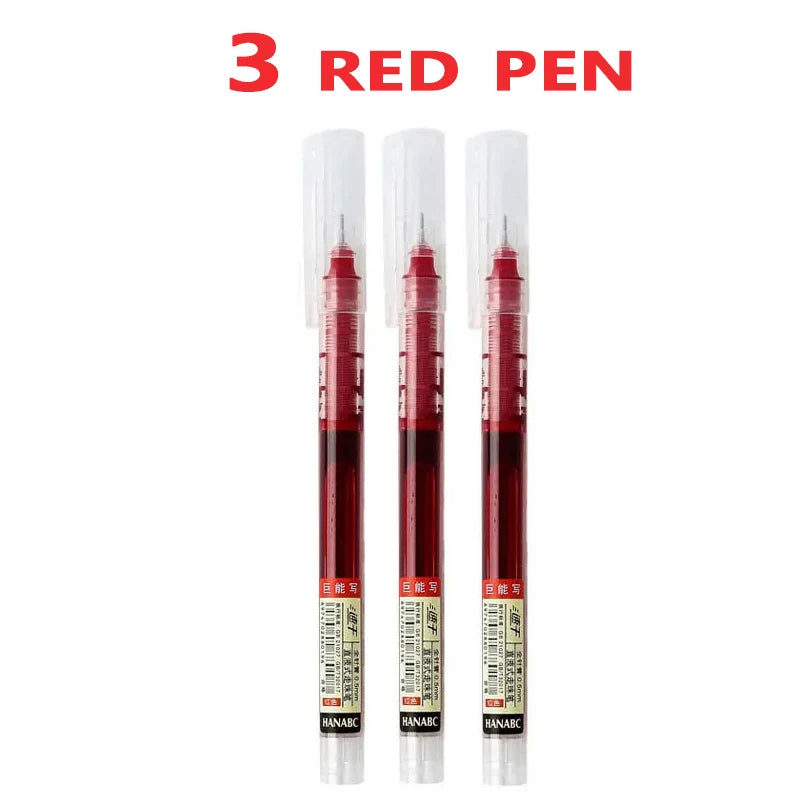 3–5Pcs Quick-Drying Gel Ink Pens 0.5mm – Large Capacity Smooth Writing Pens Black & Blue Ink for School, Office & Stationery Use