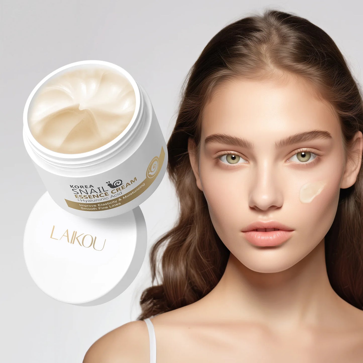 50g Snail Face Cream – Hydrating Hyaluronic Acid Moisturizer, Smooths Dry Rough Skin, Nourishing Essence Skincare for Soft Radiant Face Cream