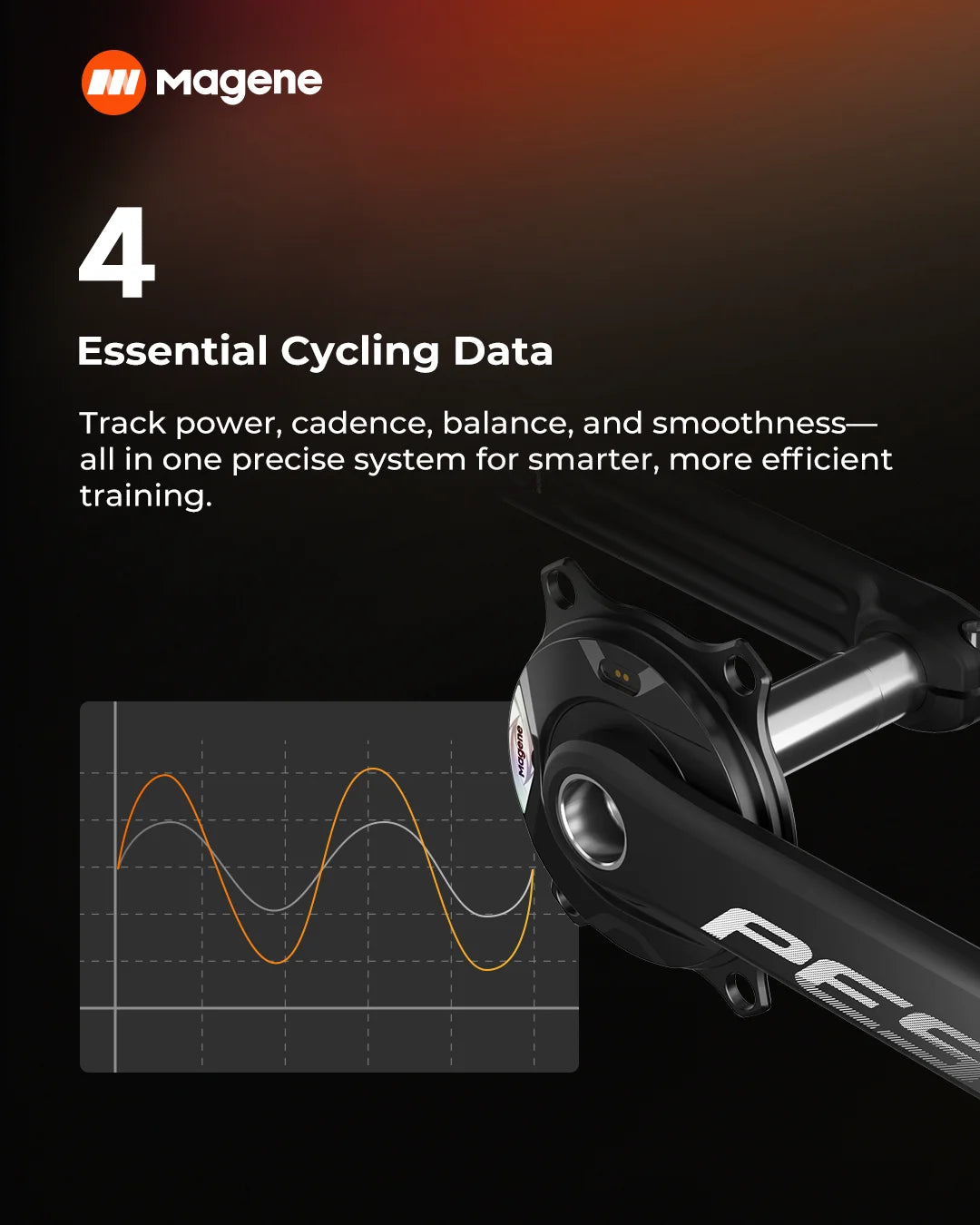 Magene PES P515 Power Meter Crankset - 4-Bolt 110BCD Cadence Sensor Crankset Compatible with Shimano & SRAM