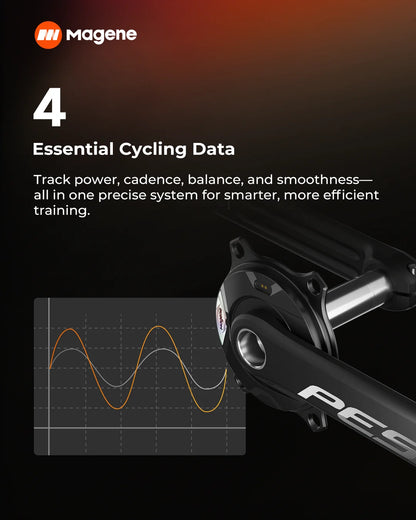Magene PES P515 Power Meter Crankset - 4-Bolt 110BCD Cadence Sensor Crankset Compatible with Shimano & SRAM