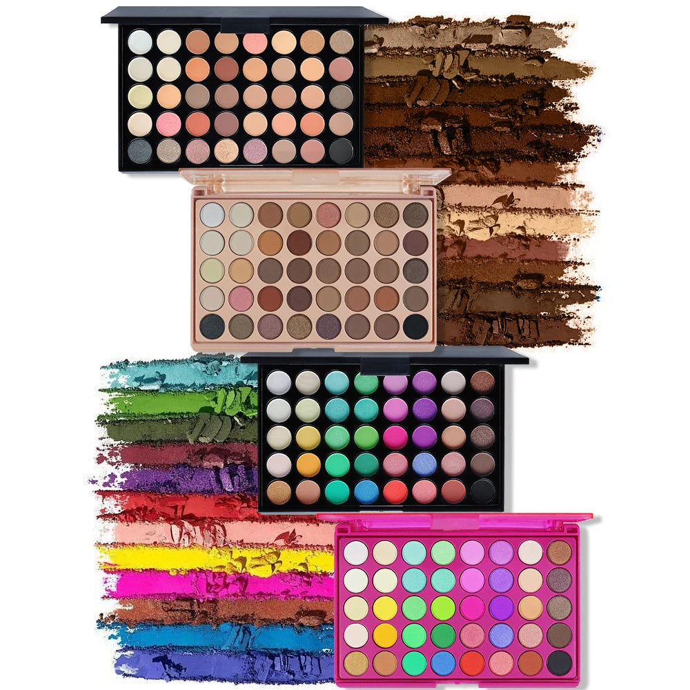 POPFEEL 40 Color Eyeshadow Palette - Earth Tone & Rainbow Shades with Matte and Shimmer Long Lasting Finish