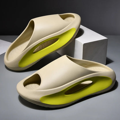 Summer Thick Sole Slippers for Men & Women – Soft EVA Indoor Slides, Beach Sandals & Flip Flops
