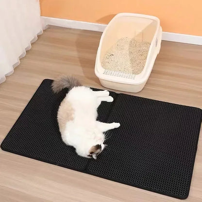 Double Layer Waterproof Pet Cat Litter Mat: Non-Slip Sand Pad for Litter Box - Washable Bed Mat for Clean and Hygienic Cat Care