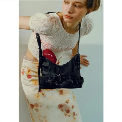 SAMO ONDOH South Korean Shoulder Bag — Hong Eun-Chae & Song Yuqi Inspired Motorcycle Underarm Bag