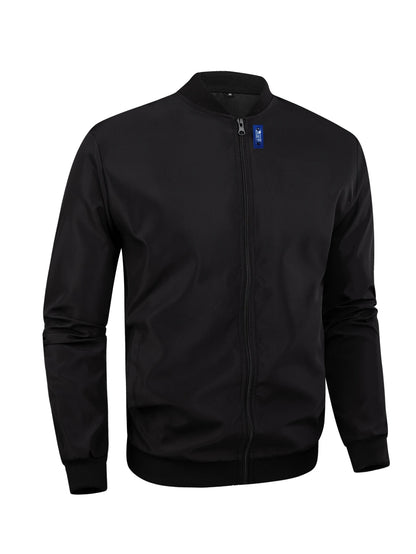 2024 Men's Spring Autumn Jacket – Short Loose Baseball Collar, Solid Color, Business Casual Thin Coat