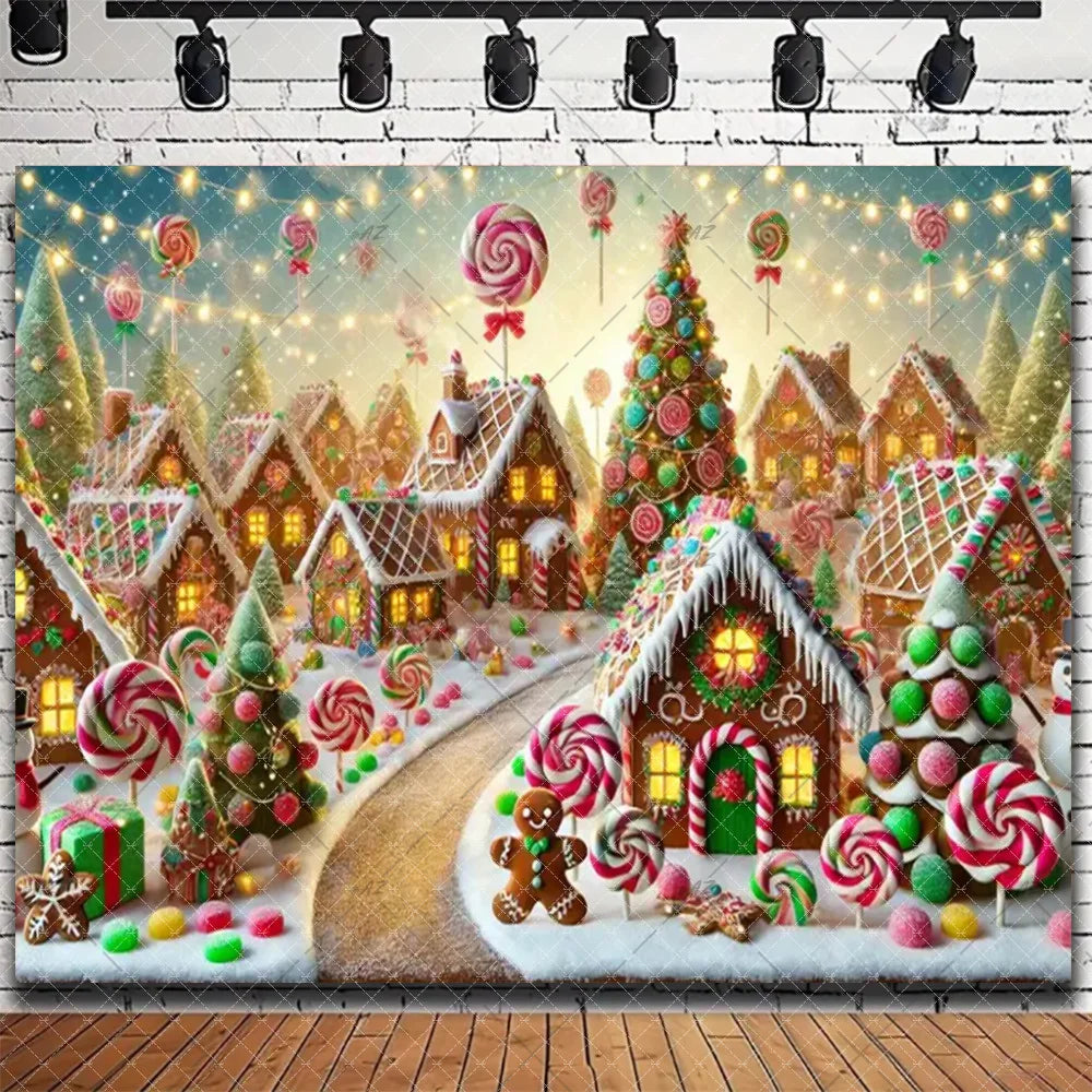 Merry Christmas Backdrop 2026 – Santa, Snowman & Xmas Tree Background for Family Party, Baby Shower & Photo Props