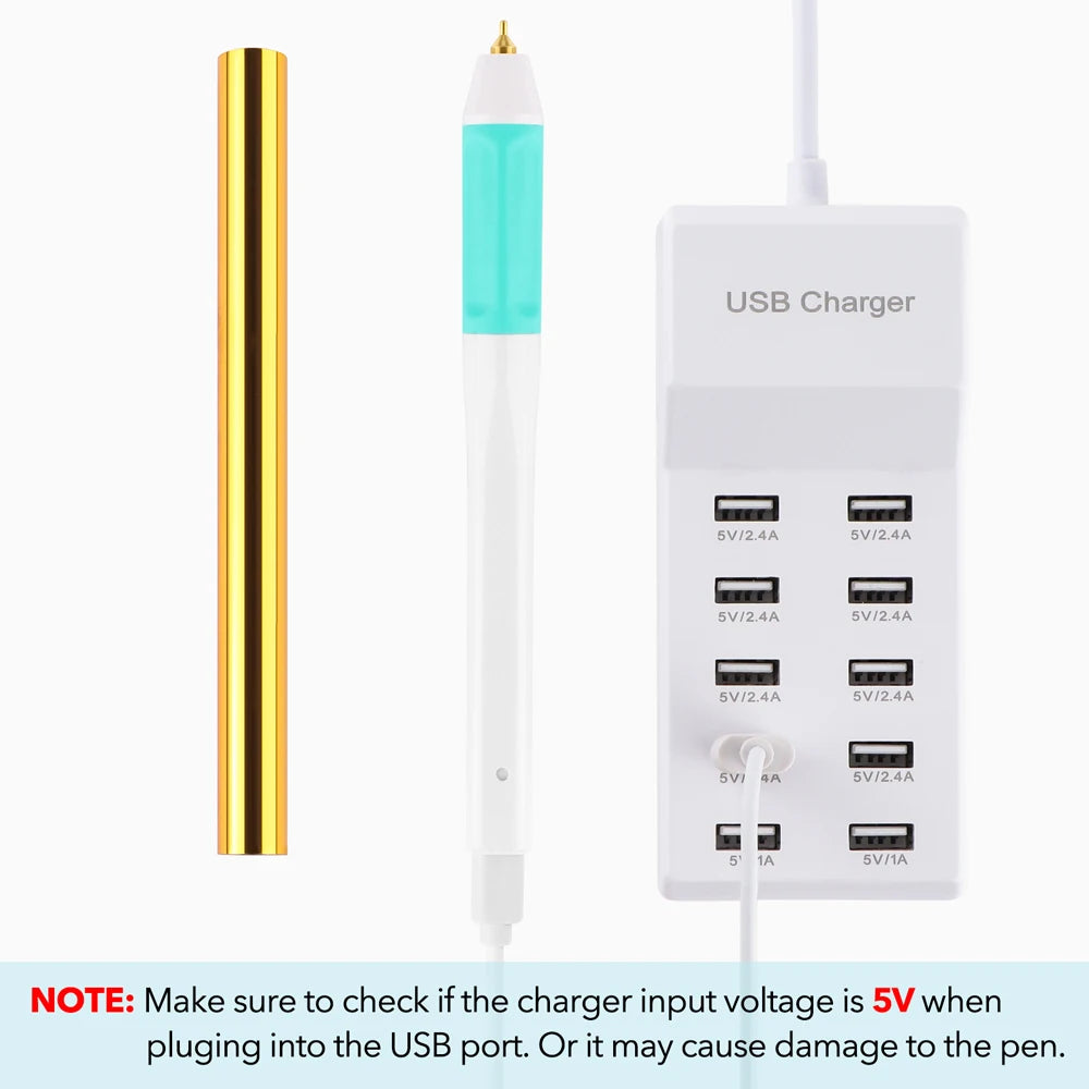 USB Hot Foil Pen Set – 0.8mm Heat-Active Gold Foil Pen for Paper, Leather, DIY Scrapbooking & Cards