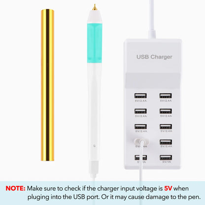 USB Hot Foil Pen Set – 0.8mm Heat-Active Gold Foil Pen for Paper, Leather, DIY Scrapbooking & Cards