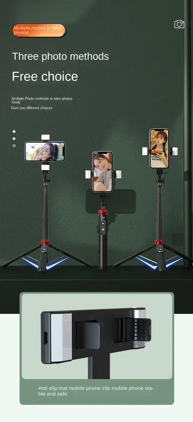 Xiaomi Tripod Selfie Stick – Bluetooth Mobile Tripod Stand with Remote Control, Ring Light & Telescopic Rod