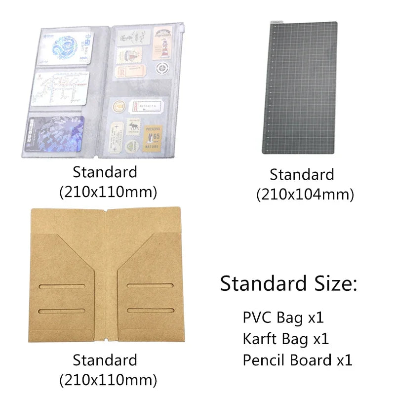 PVC Travelers Notebook Folder - Transparent File Storage Book For Japanese Stationery Office And School Supplies