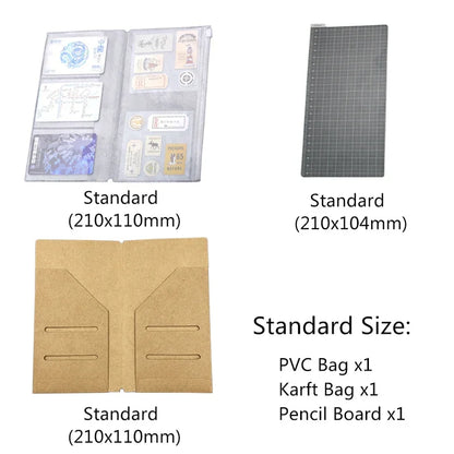 PVC Travelers Notebook Folder - Transparent File Storage Book For Japanese Stationery Office And School Supplies