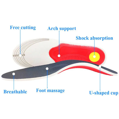Orthotic Insole with Arch Support – Flatfoot Orthopedic Insoles for Pressure Relief, Air Movement Damping Cushion Padding