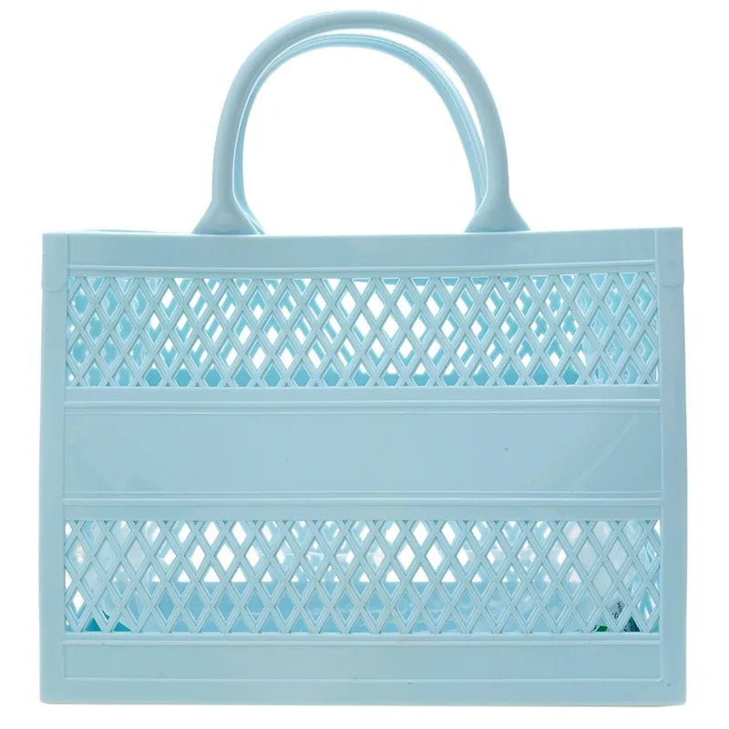 2025 Large Waterproof PVC Beach Tote Bag – Rubber Jelly Tote for Women, Travel, Picnic & Shopping Storage Handbag
