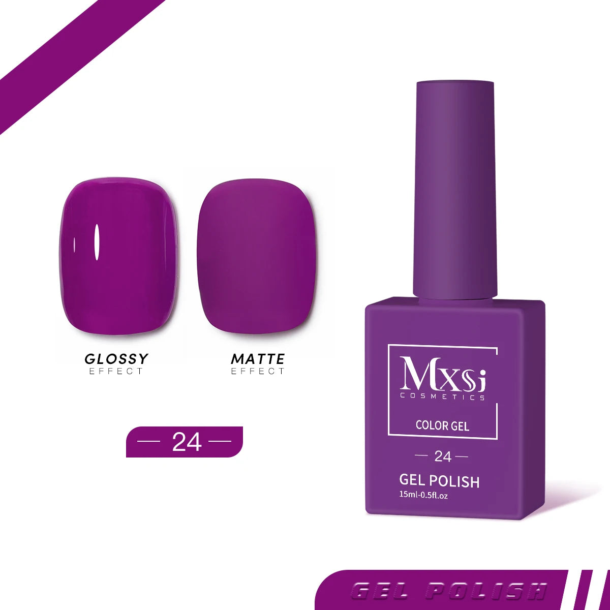 Mxsi 15ml Gel Nail Polish - Neon Brown, Royal Blue, Red, Green & Nude UV Gel Lacquer Colors for Nail Art