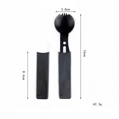 Portable Camping Cutlery Set - Stainless Steel Knife Fork Spoon Multi-Function Picnic Tableware Outdoor Gear