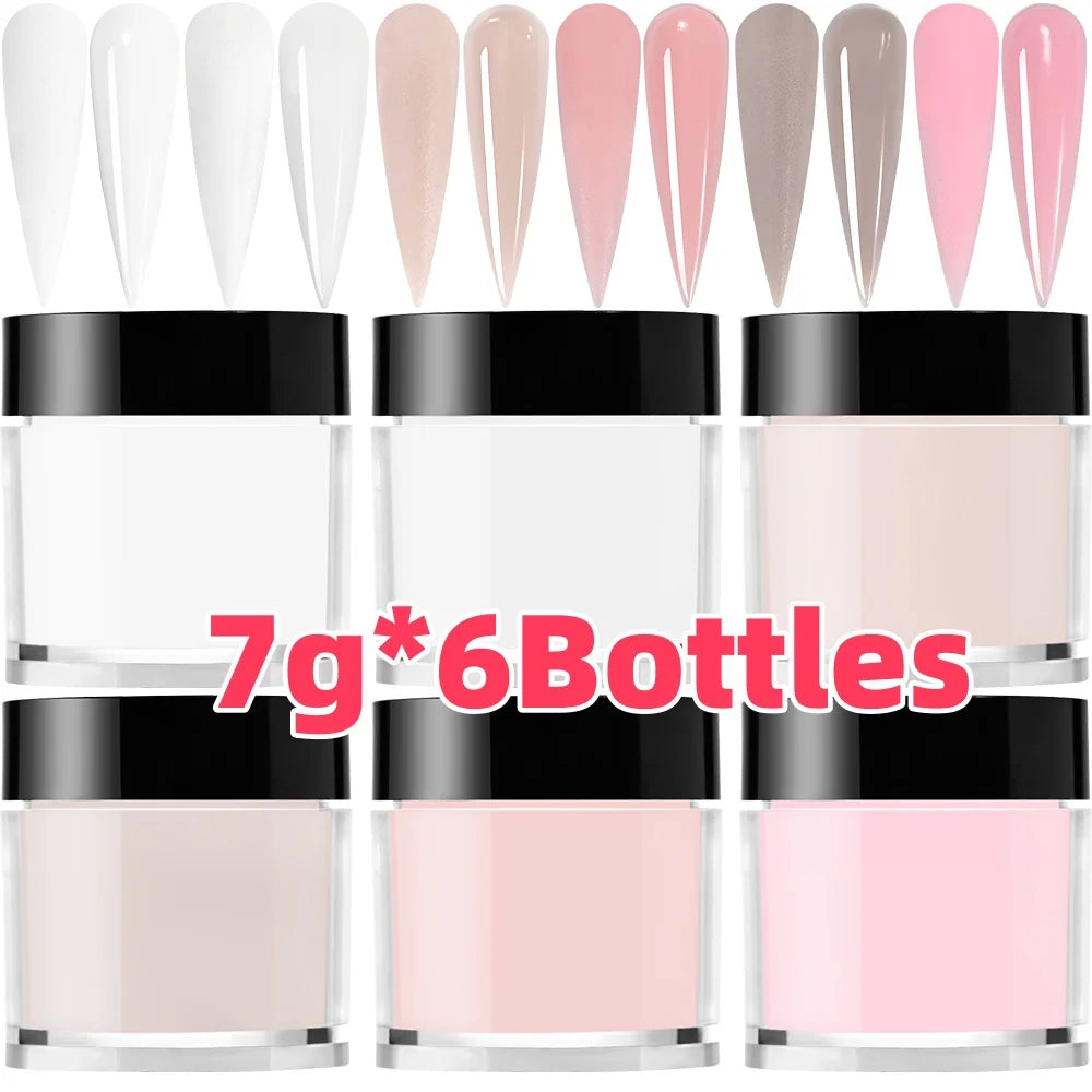 50g/100g Nude Nail Acrylic Powder Bulk Set – 4-in-1 Solid Crystal Extension, Dipping & Engraving Nail Art Monomer Wholesale