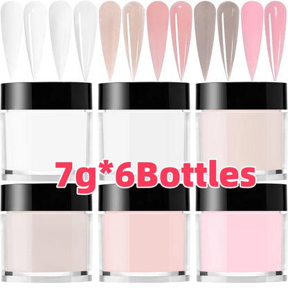 50g/100g Nude Nail Acrylic Powder Bulk Set – 4-in-1 Solid Crystal Extension, Dipping & Engraving Nail Art Monomer Wholesale