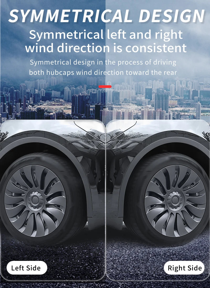 4PCS HubCap Performance Rim Covers – Replacement Wheel Caps for Tesla Model Y 19-Inch (2018-2024)